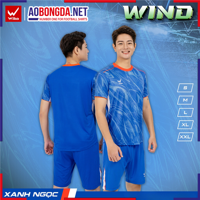 Áo Bóng Đá Không Logo Wika Wind Xanh Bích