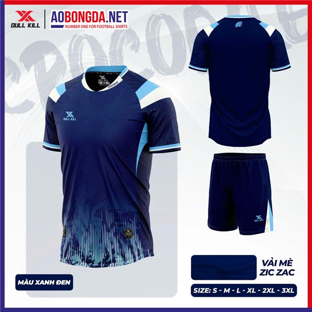 Áo Bóng Đá Không Logo Dullkill Crocodoile Xanh Đen