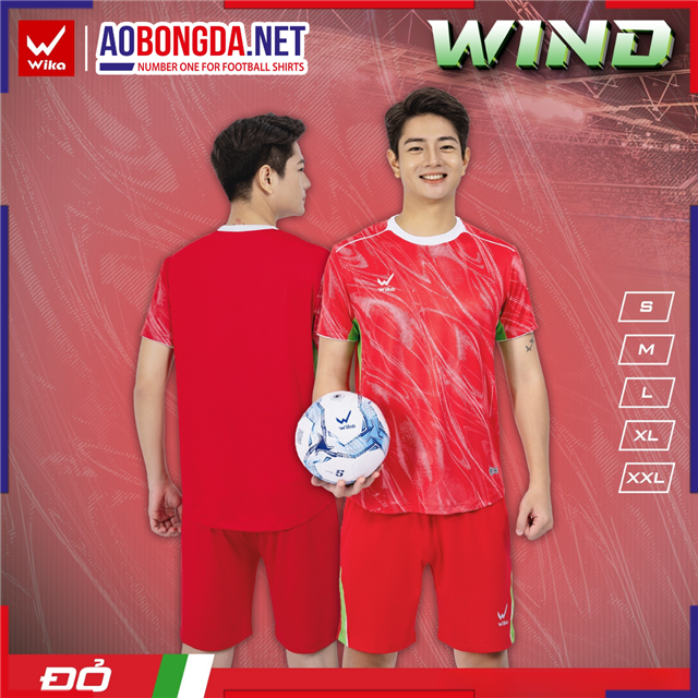 Áo Bóng Đá Không Logo Wika Wind Đỏ