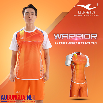 Áo Không Logo Keep & Fly Warrior X Tuấn Anh xanh cam