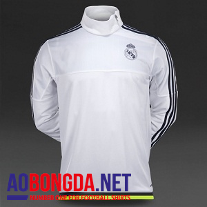 Áo nỉ chui đầu Real Madrid trắng 2017