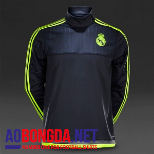 Áo nỉ chui đầu Real Madrid tím than 2016