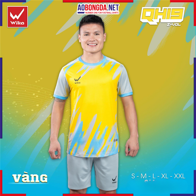 Áo Bóng Đá Không Logo Wika QH19 Z-Vol Vàng