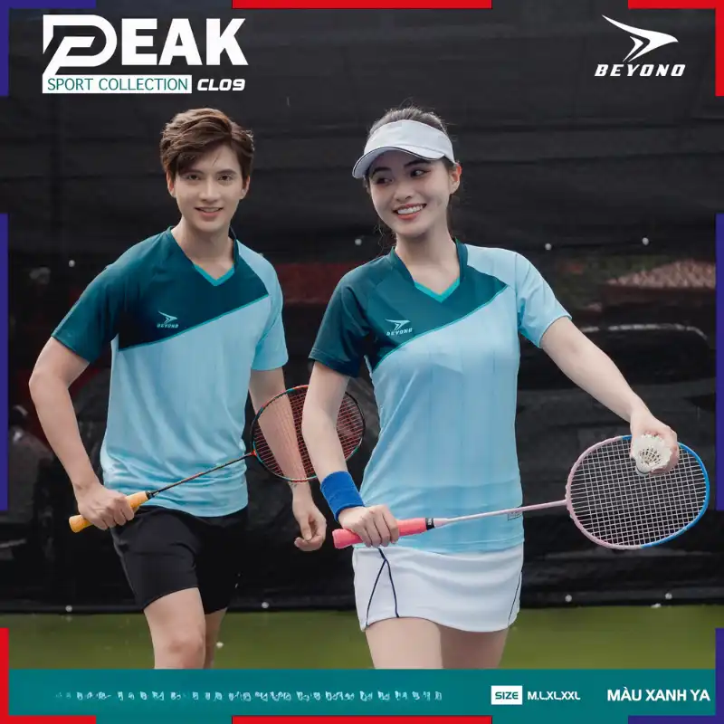 Áo Cầu Lông Nam Nữ Beyono Peak CL09 Xanh Ya