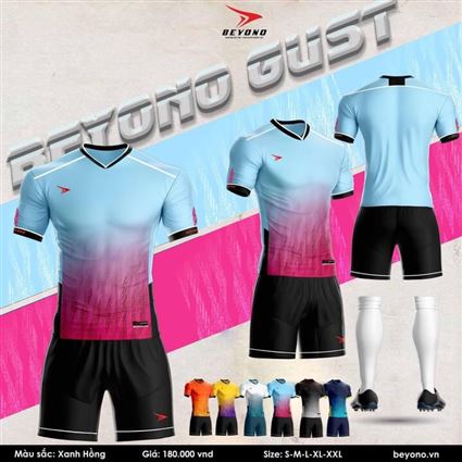 Áo bóng đá Beyono Gust Xanh Hồng