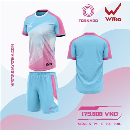 Áo Bóng Đá Wika Tornado Xanh Hồng