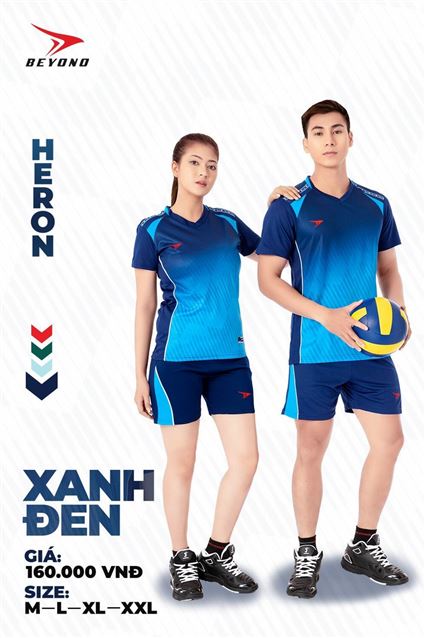 Quần áo bóng chuyền Beyono Heron Xanh Đen