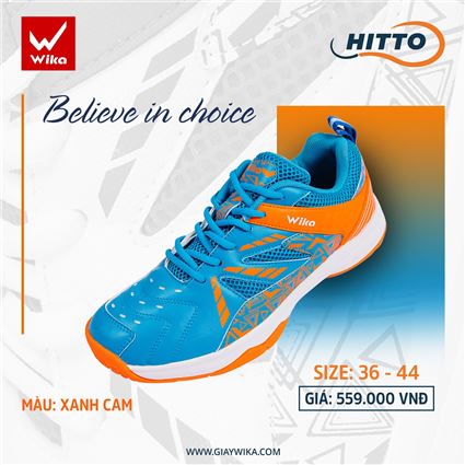 Giày Thể Thao Wika Hitto Xanh Cam
