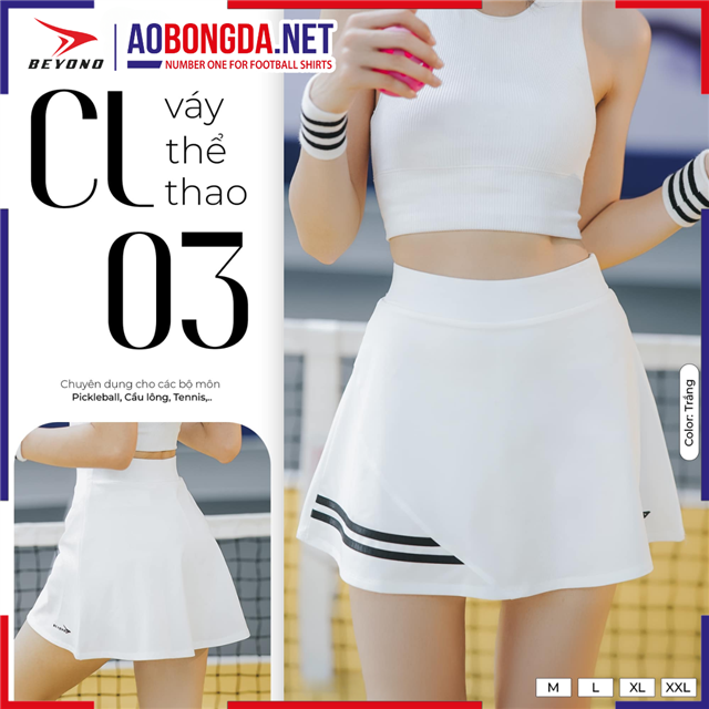 Váy Thể Thao Beyono CL03 Nữ Màu Trắng