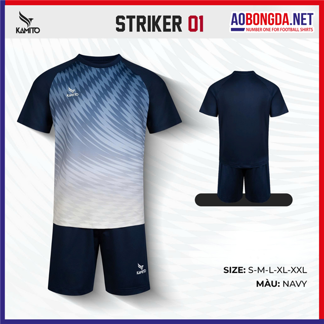 Áo Bóng Đá Không Logo Kamito Striker 01 Navy
