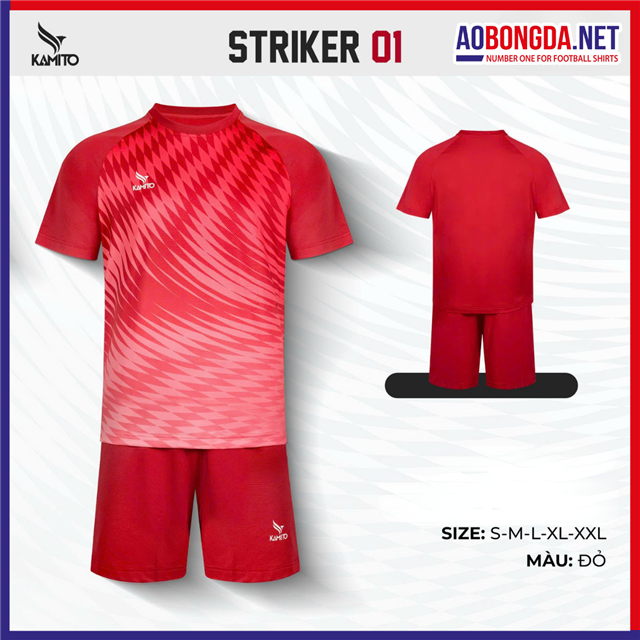 Áo Bóng Đá Không Logo Kamito Striker 01 Đỏ