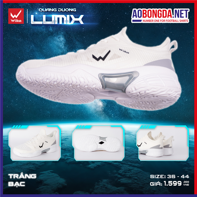 Giày Thể Thao Wika Lumix Trắng Bạc