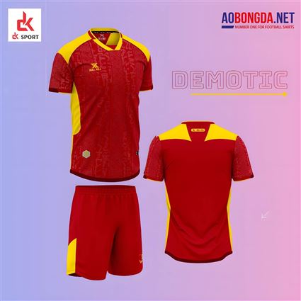 Áo Bóng Đá không Logo Demotic Đỏ