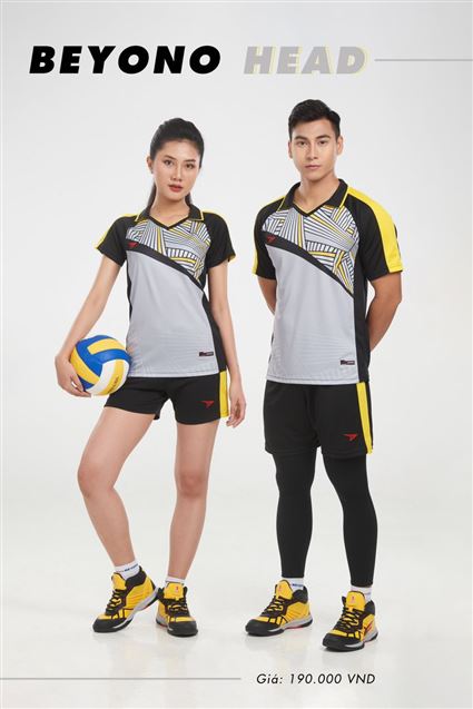 Quần áo bóng chuyền Beyono Head xám