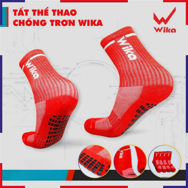 Tất Thể Thao Chống Trơn Wika Màu Đỏ
