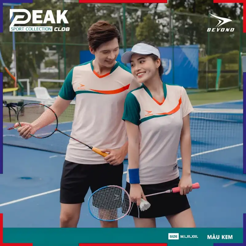 Áo Cầu Lông Nam Nữ Beyono Peak CL08 Kem