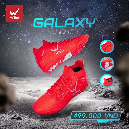 Giầy Bóng Đá Wika Galaxy Light Đỏ