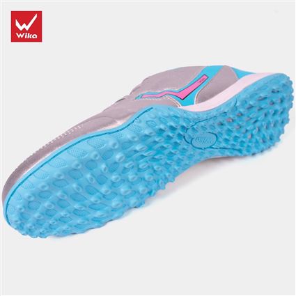 Giày Bóng Đá Wika Tuấn Hải Fancy bạc xanh 1