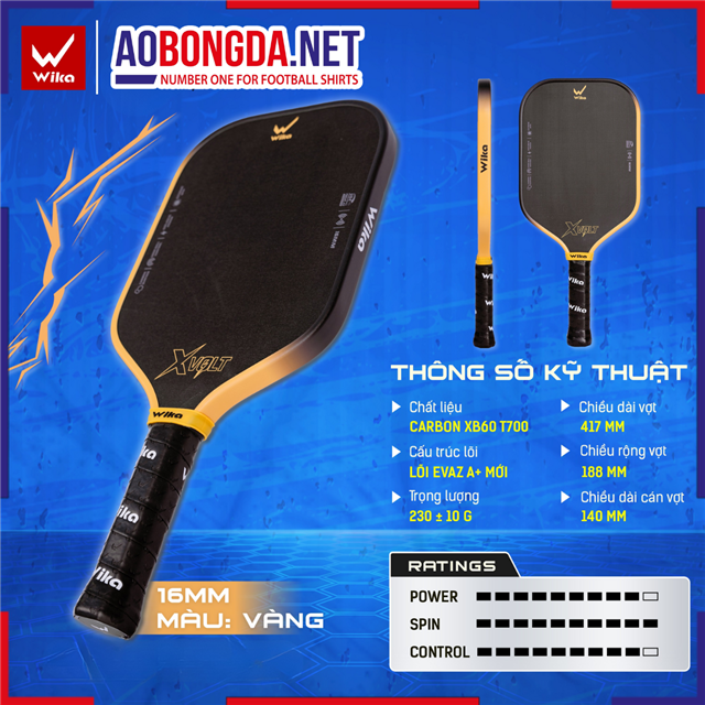 Vợt Pickleball Wika X-Volt Vàng