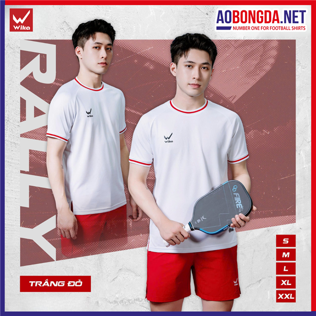  Áo Thể Thao Wika Rally Trắng Đỏ