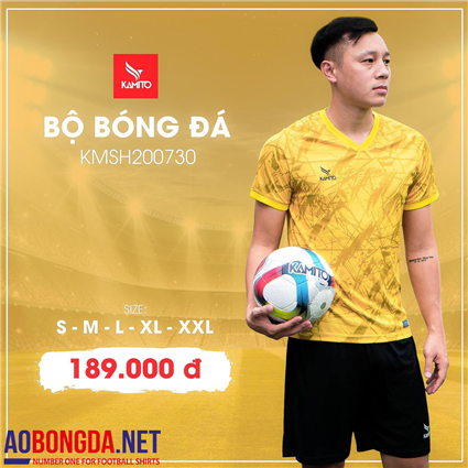 Áo Bóng Đá không logo Kamito vàng 2