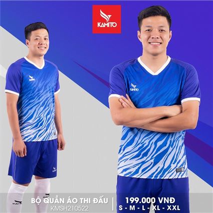 Áo Bóng Đá không logo Kamito 8 xanh
