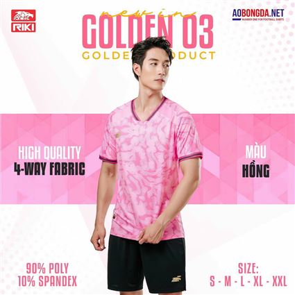 Áo Không Logo Riki Golden 3 Hồng