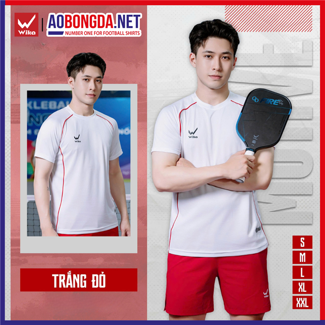  Áo Thể Thao Wika Motion Trắng Đỏ