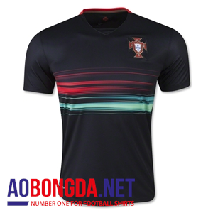 Áo bóng đá đội tuyển Bồ Đào Nha đen 2015 2016