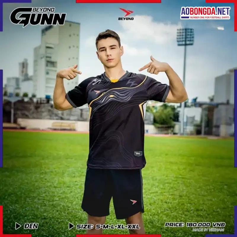 Áo Bóng Đá Không Logo Beyono Gunn Đen