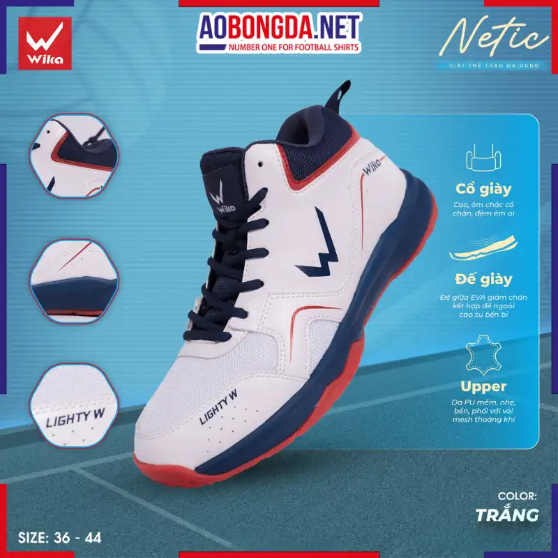 Giày Thể Thao Đa Năng Wika Netic Trắng