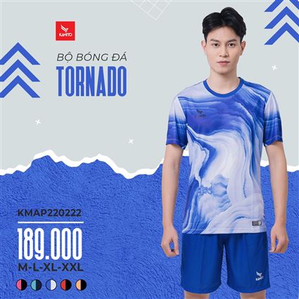 Áo Bóng Đá không Logo Kamito Tornado Xanh Bích