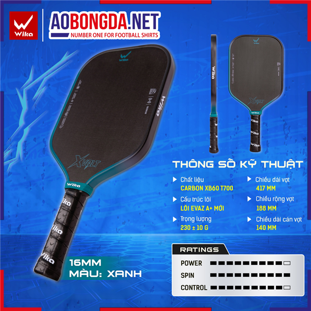 Vợt Pickleball Wika X-Volt Xanh