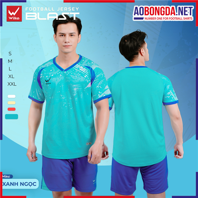 Áo Bóng Đá Không Logo Wika Blast Xanh Ngọc