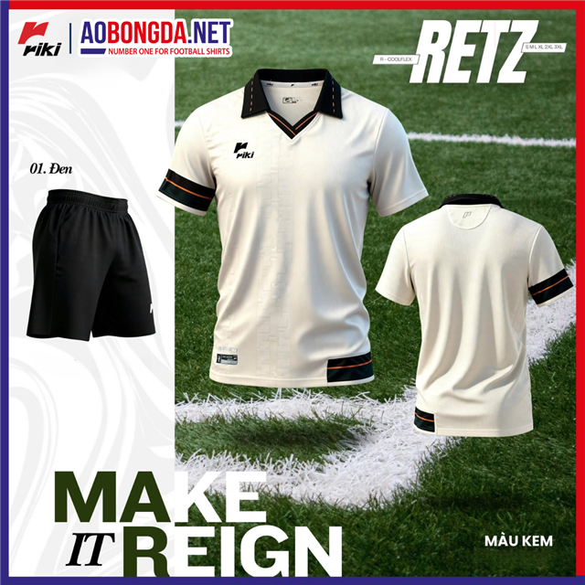 Áo Bóng Đá Không Logo Riki Start Retz Kem