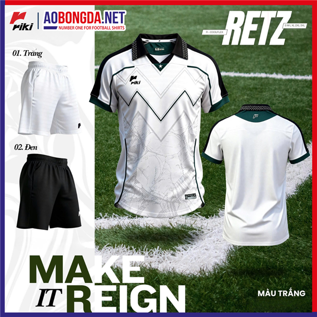 Áo Bóng Đá Không Logo Riki Start Retz Trắng
