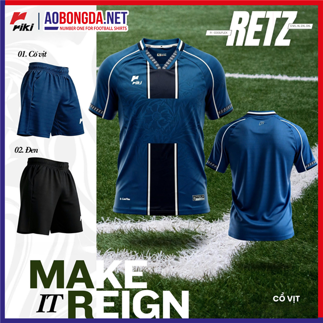 Áo Bóng Đá Không Logo Riki Start Retz Cổ Vịt