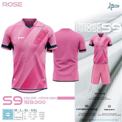 Áo Bóng Đá không logo xspeed  s9 rose hồng