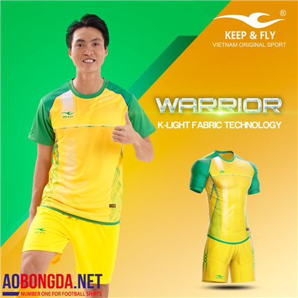 Áo Không Logo Keep & Fly Warrior X Tuấn Anh xanh vàng
