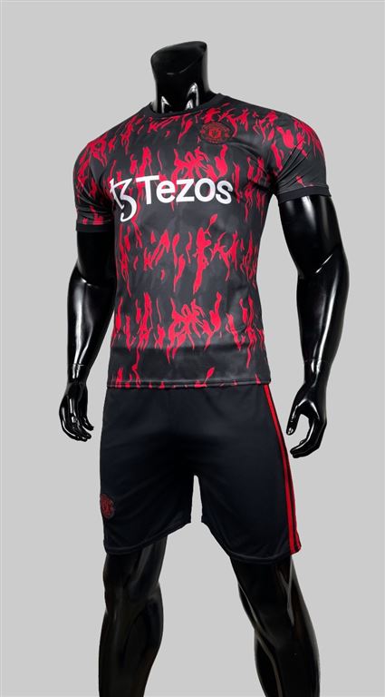 Áo Bóng Đá Manchester United Đen Sọc Đỏ Sân Khách 2022-2023