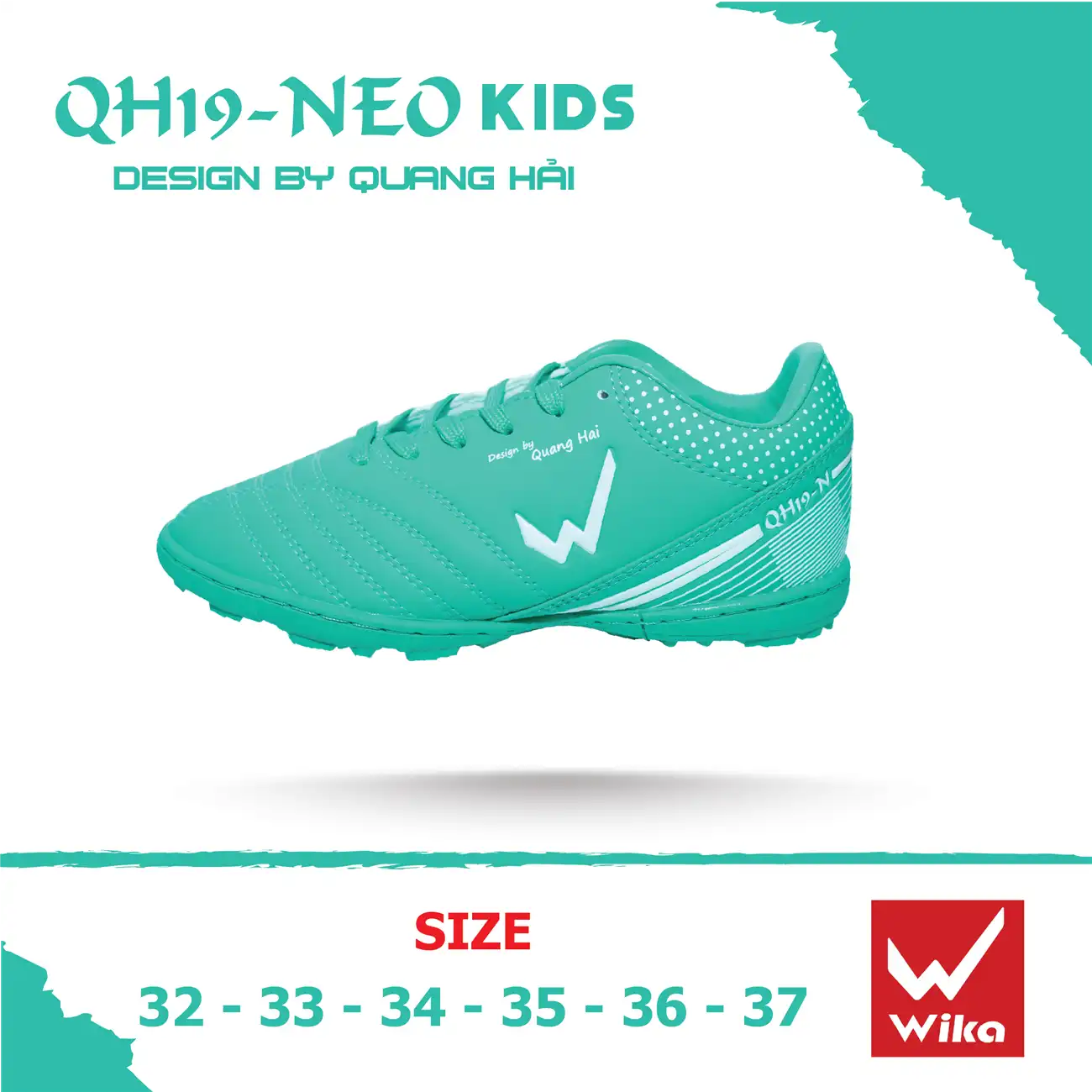 Giày Wika Quang Hải QH19 Neo Trẻ Em Xanh Lam