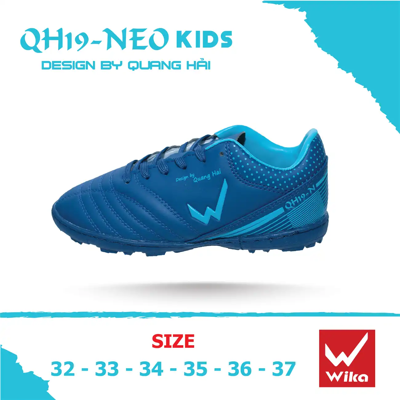 Giày Wika Quang Hải QH19 Neo Trẻ Em Xanh Navy