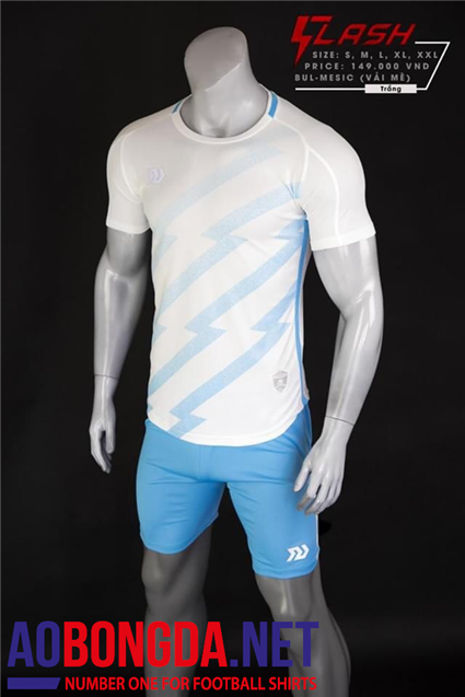Áo Bóng Đá không logo Bulbal Flash trắng