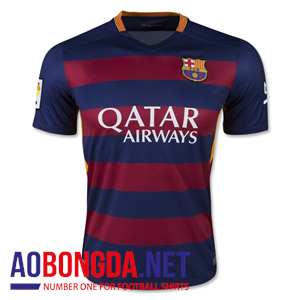 Áo bóng đá Barcenola xanh đỏ sân nhà 2015-2016