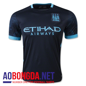 Áo bóng đá Manchester City sân khách tím than mùa 2015 2016
