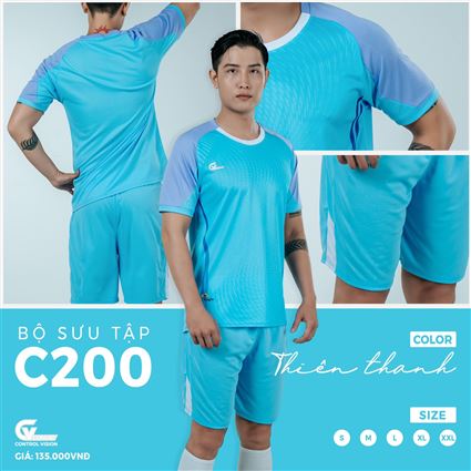 Áo Bóng Đá không Logo CV C200 Thiên thanh