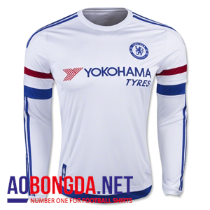 Áo bóng đá dài tay Chelsea sân khách trắng 2016