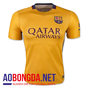 Áo bóng đá Barcenola vàng sân khách 2015-2016
