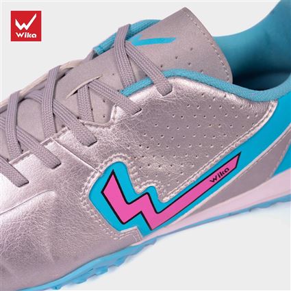 Giày Bóng Đá Wika Tuấn Hải Fancy bạc xanh 2