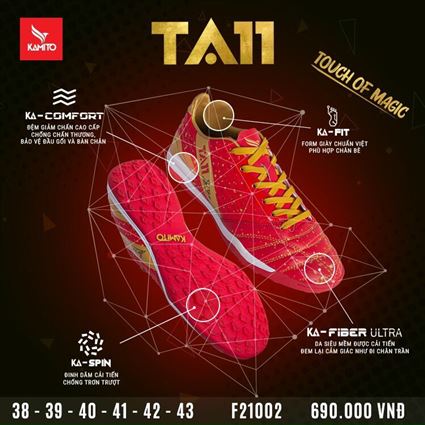 Giày bóng đá Kamito Tuấn Anh TA11 đỏ
